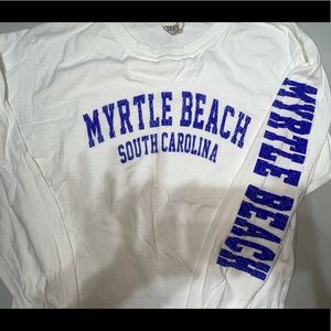 White Myrtle Beach Long Sleeve Tee